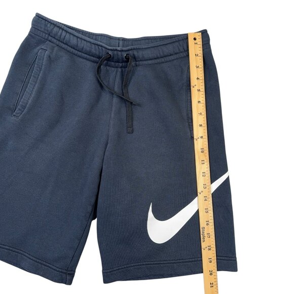 Nike Fleece Shorts Mens Small Black Swoosh Drawstring Sportswear Club 843520-010 - Picture 6 of 11